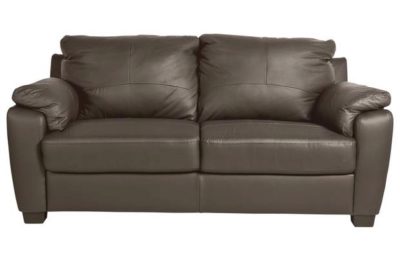 HOME Antonio Regular Leather Sofa - Chocolate